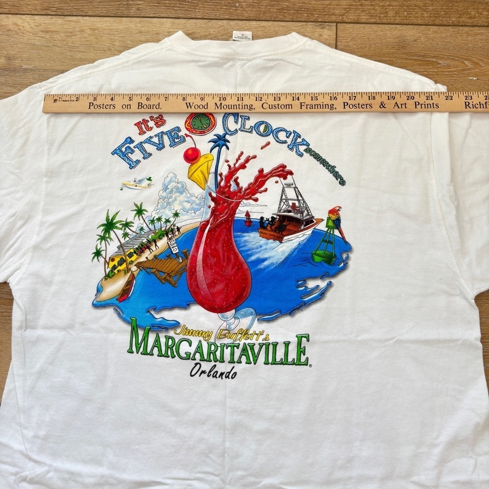VTG Margaritaville It's Five O’Clock Somewhere Jimmy Buffett T-Shirt XL 2 Sided - Picture 11 of 16